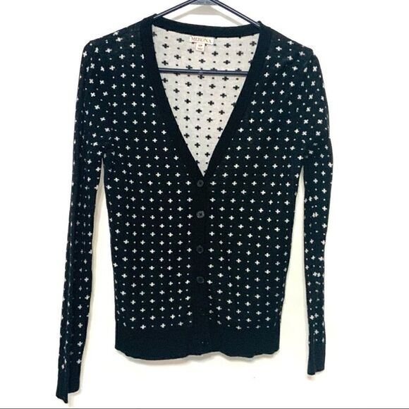 Merona a cross design black white cardigan - Picture 1 of 4